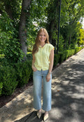 Butter yellow short sleeve cardigan