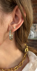 Diamond hoop earring