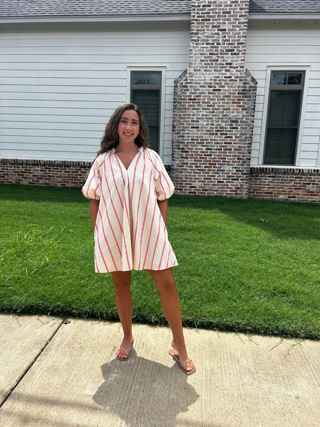glamorous stripped mini dress