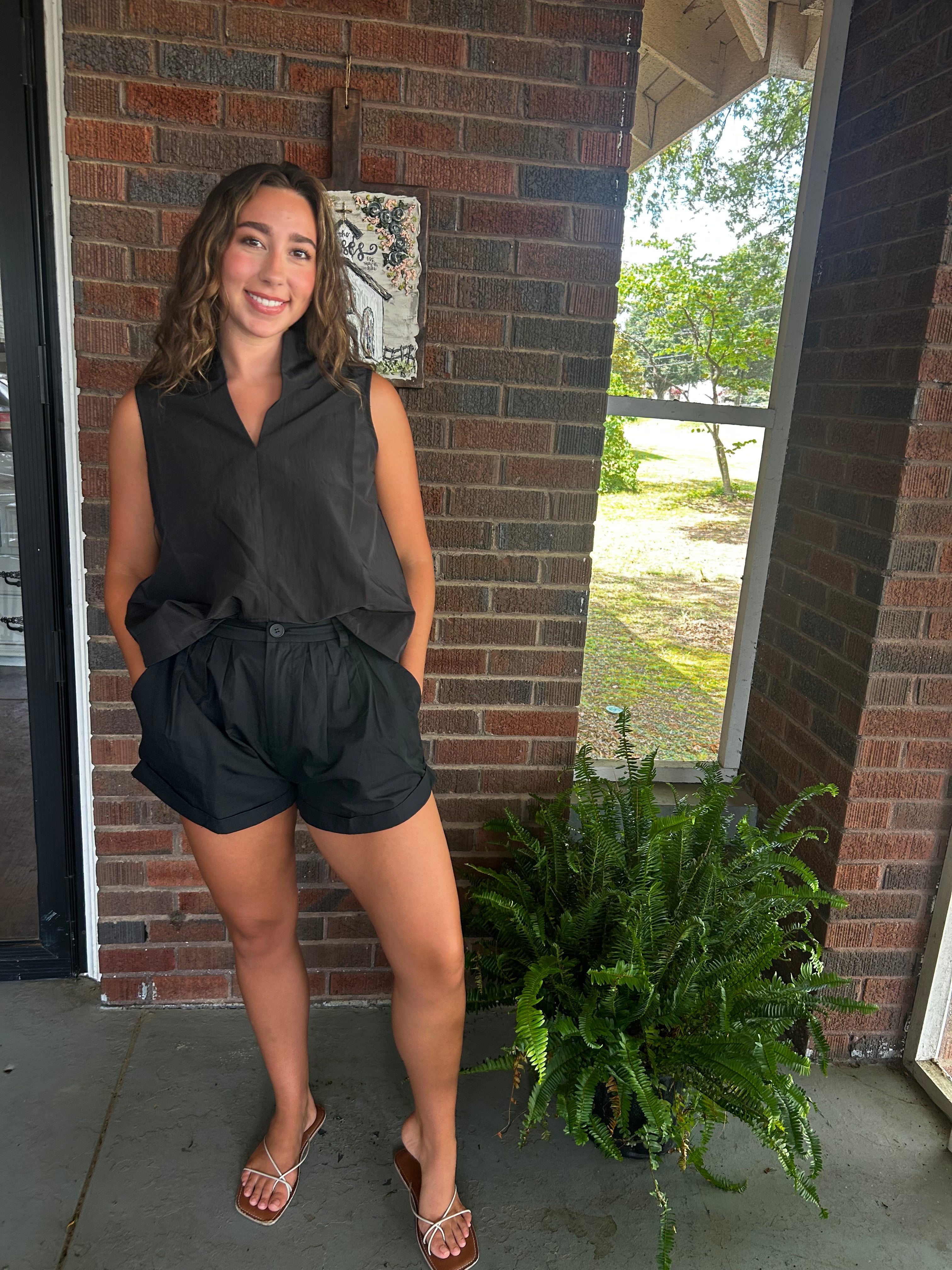 Glamorous blackv-neck top