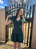 Green scallop dress