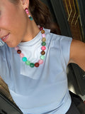 Rainbow beaded earrings