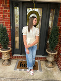 Cream Tie Blouse