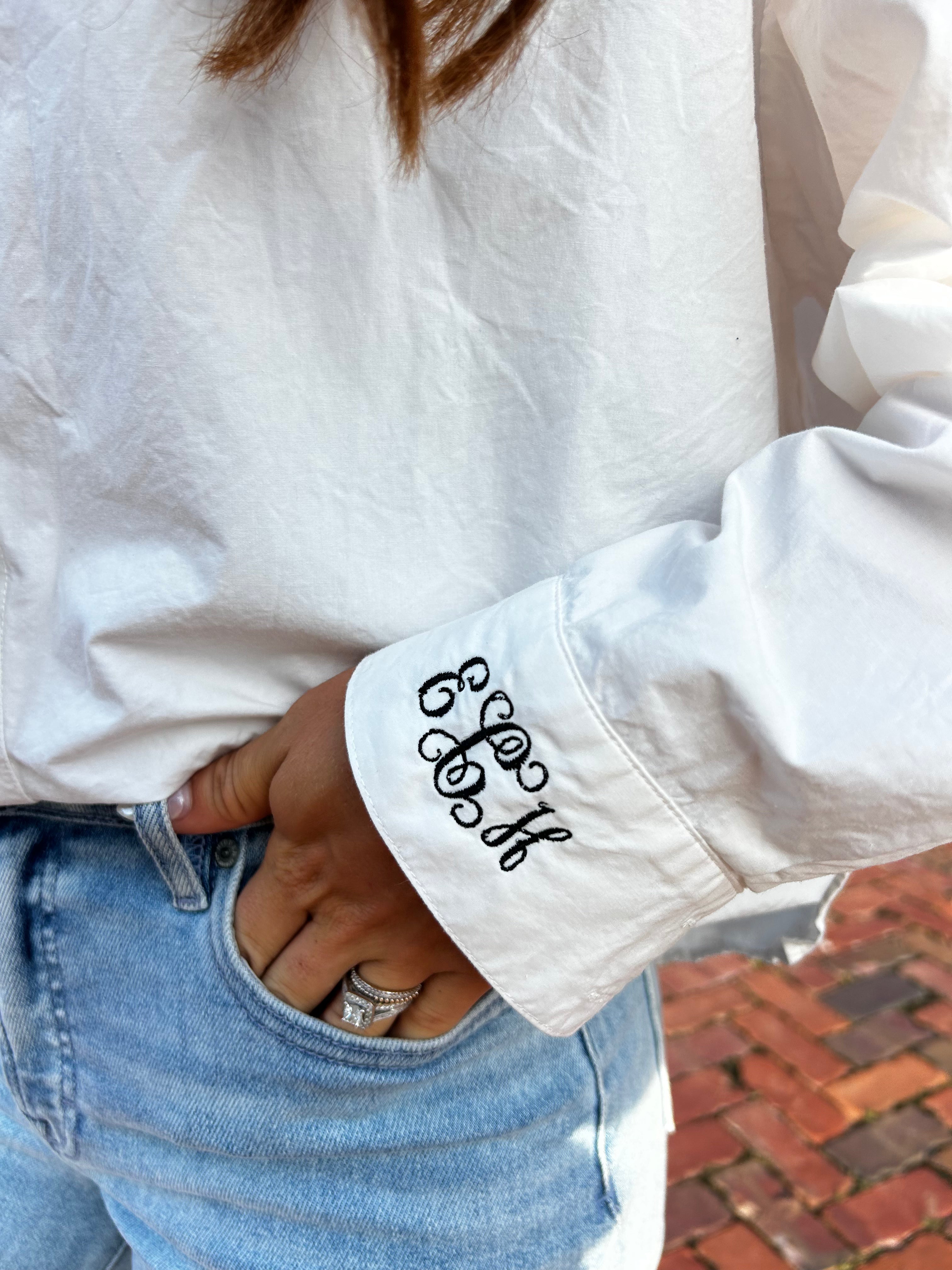 White puff sleeve polo