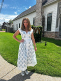 TC zip floral midi dress